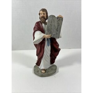 Vintage Homco 1464 Moses‎ & Ten Commandments Bible Figurine Collectible 8" Tall